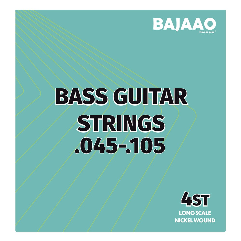 bajaao bass guitar strings medium gauge bajaao nickel wound 4 string electric bass guitar string set  #gauge_medium-gauge