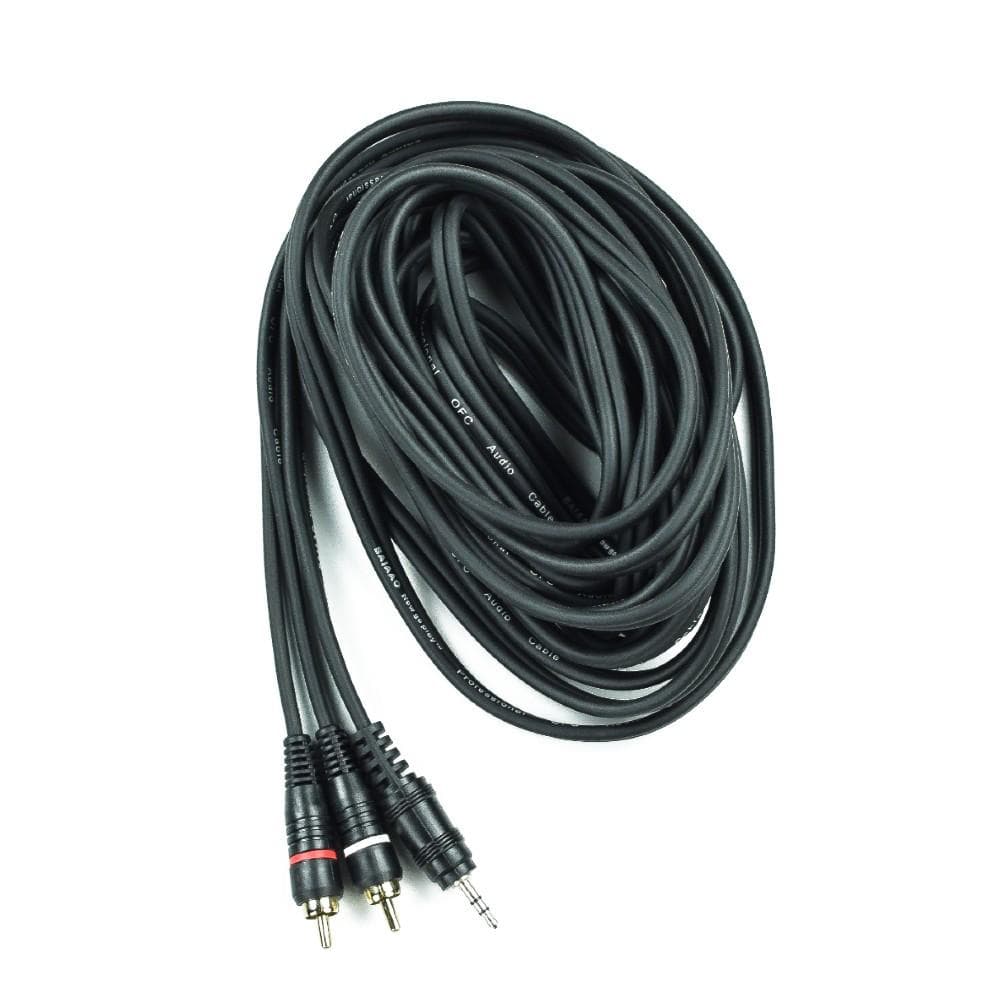 Bajaao Cables and Connectors 3 Meter Bajaao 3.5mm to 2x RCA Male Stereo Audio Cable- Black