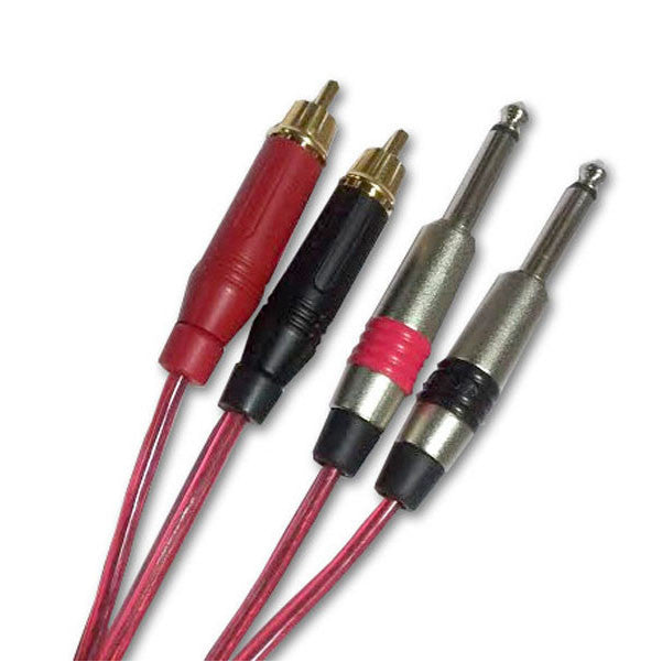 bajaao cables and connectors bajaao dual 1/4 inch phono to dual rca male cable - 6 foot