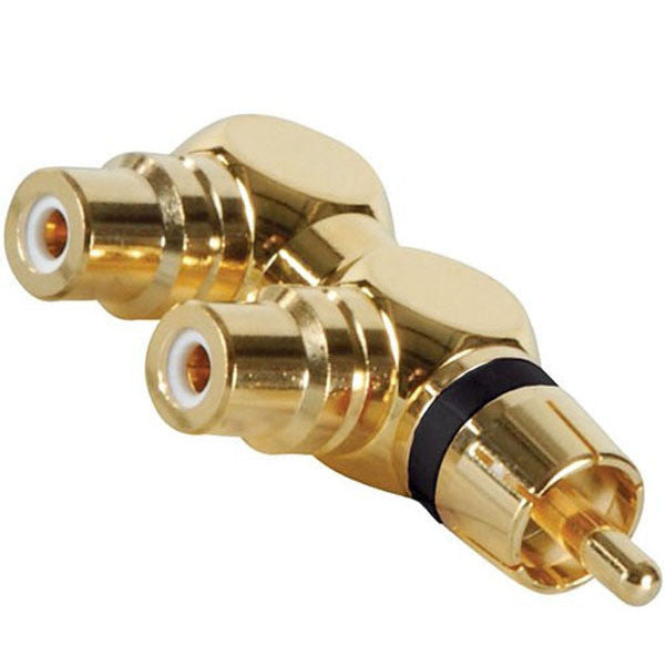 bajaao cables and connectors bajaao gold rca y (1) male to (2) right angle female black