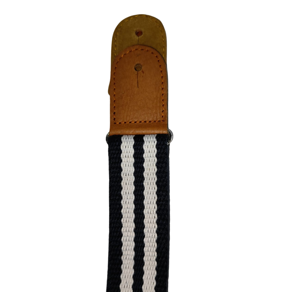 Bajaao Guitar Straps Blue & White Bajaao 1-Inch Cotton Guitar Strap for Ukulele / Electric / Acoustic Guitar #color_blue-&-white