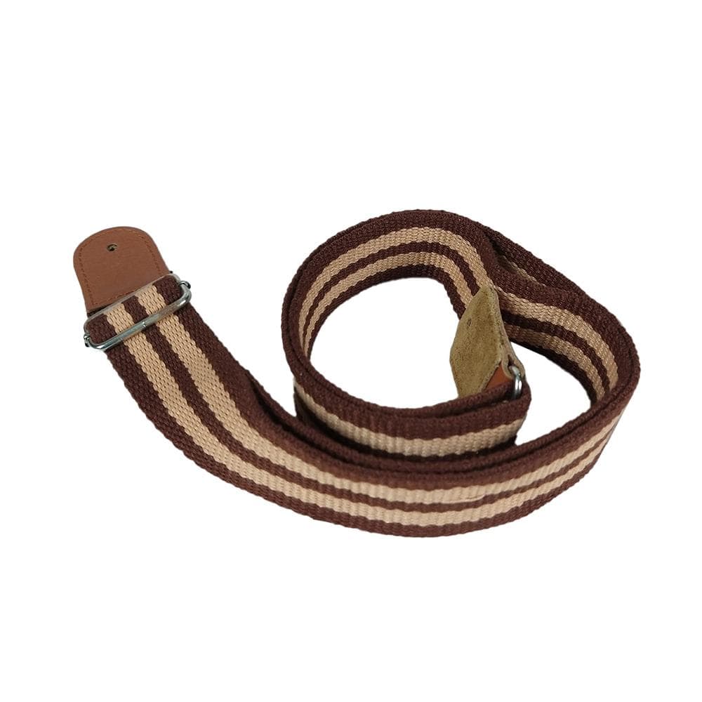 Bajaao Guitar Straps Brown & Beige Stripes Bajaao Cotton Guitar Strap for Ukulele / Electric / Acoustic Guitar - Brown & Beige - Open Box