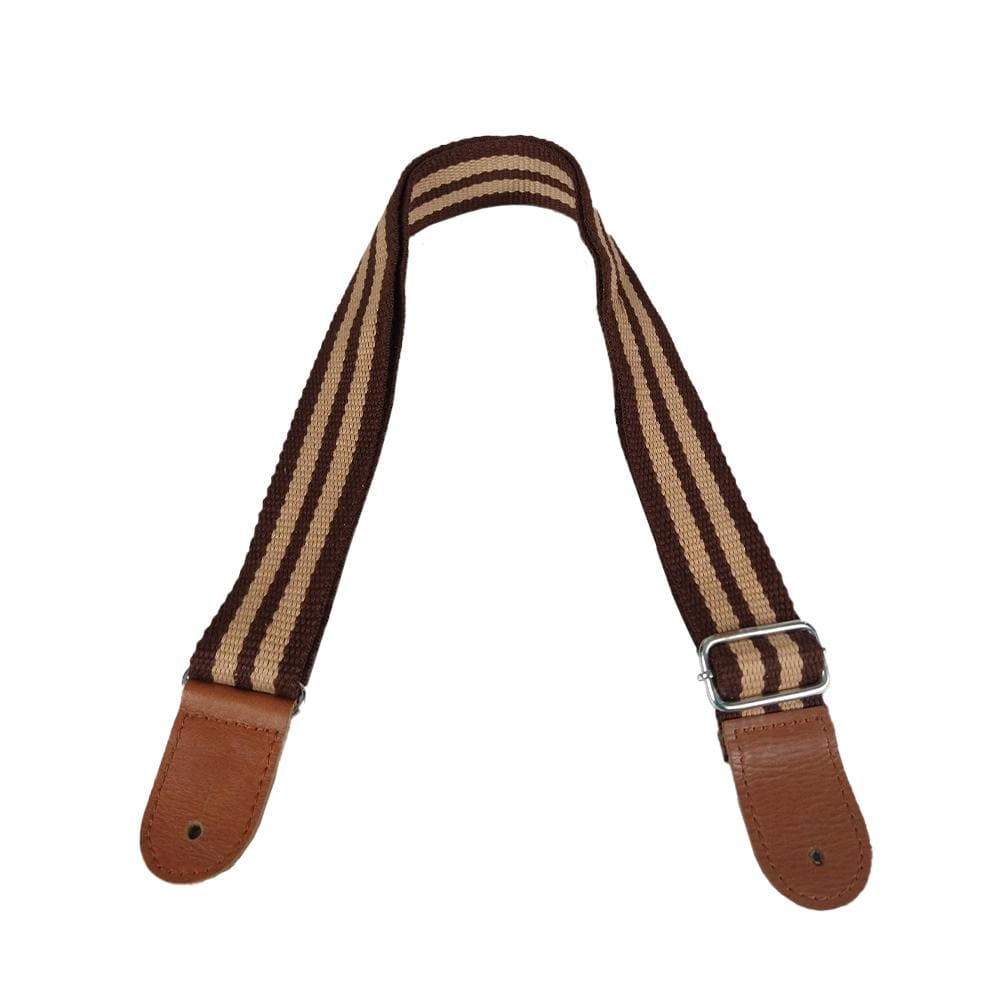 Bajaao Guitar Straps Brown & Beige Stripes Bajaao Cotton Guitar Strap for Ukulele / Electric / Acoustic Guitar - Brown & Beige - Open Box