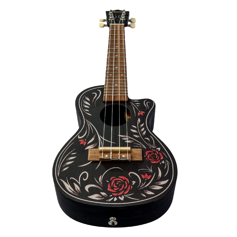 bamboo concert ukuleles bamboo new generation black edition series concert ukulele with gig bag      #black-edition_flowers-and-roll