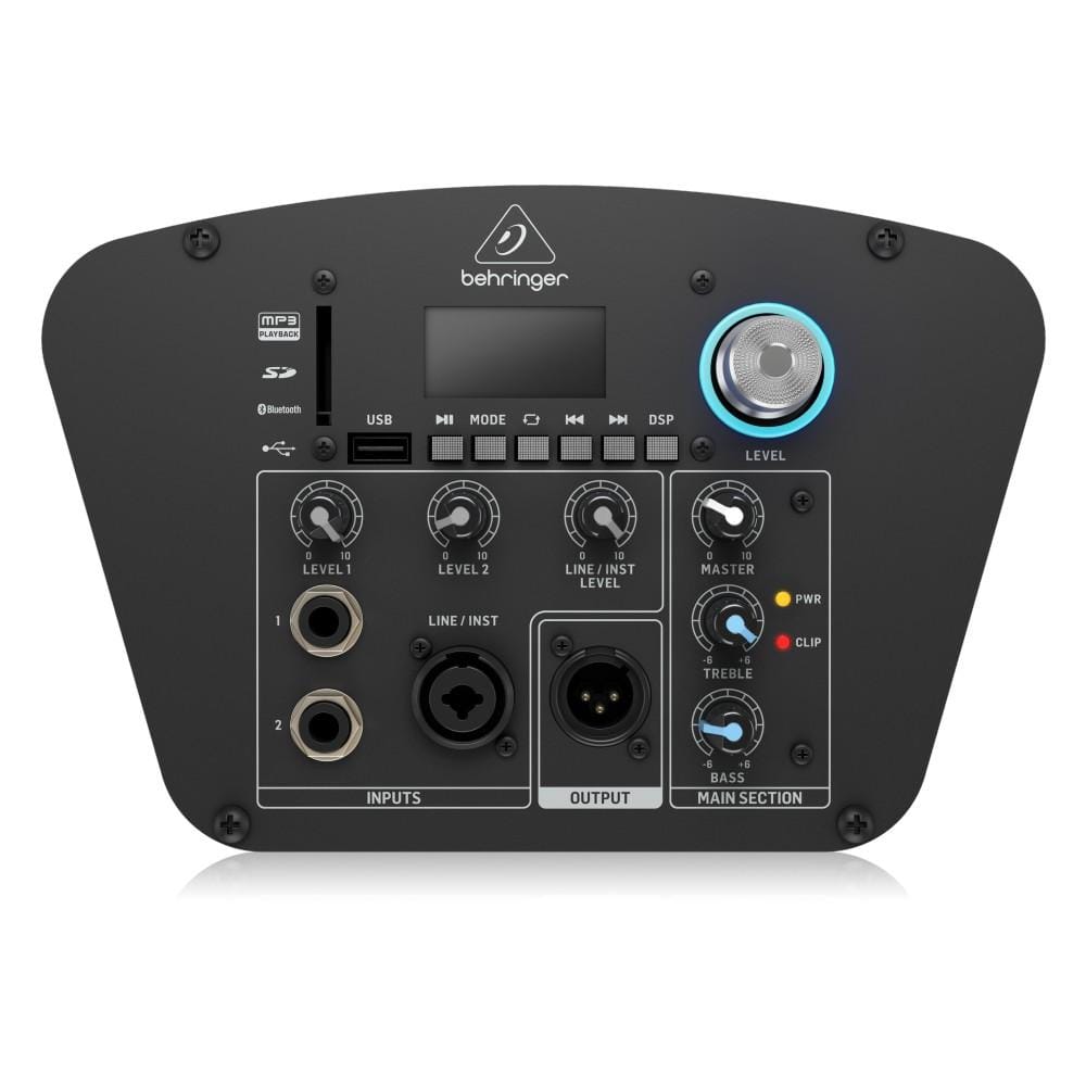 behringer active pa speakers behringer c210 200w powered column loudspeaker with 8 inch subwoofer