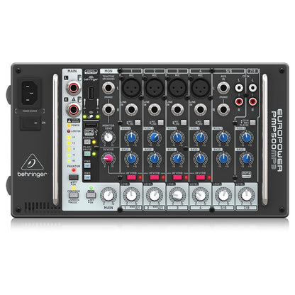 behringer analog mixers behringer europower pmp500mp3 500-watt 8-channel powered mixer