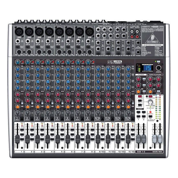 behringer analog mixers behringer xenyx x2222usb 22-channel mixer with usb interface