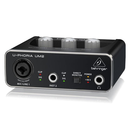 Behringer Audio Interfaces Behringer U-PHORIA UM2 USB Audio Interface with XLR Cable, Polishing Cloth & Ebook