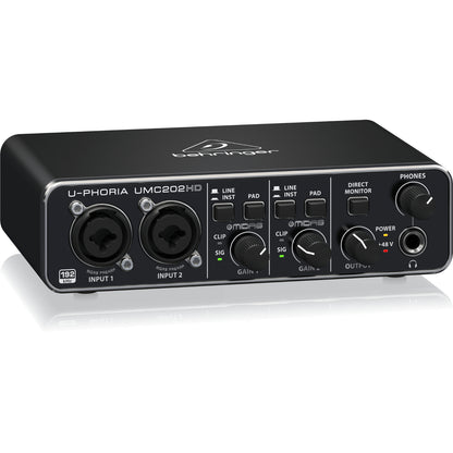Behringer Audio Interfaces Behringer U-PHORIA UMC202HD Audio Interface with Midas Pre Amplifier