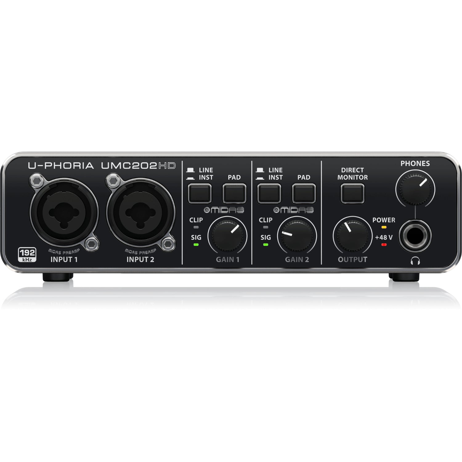 Behringer Audio Interfaces Behringer U-PHORIA UMC202HD Audio Interface with Midas Pre Amplifier