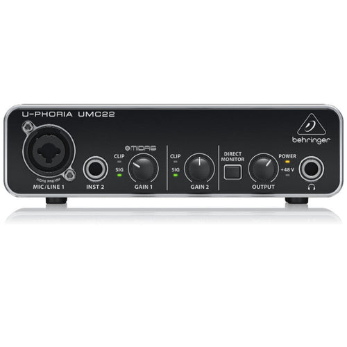 Buy Behringer UMC22 2Channel USB Audio Interface with Midas Mic Pre