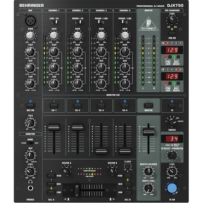 behringer dj mixers behringer djx750 5-channel pro dj mixer
