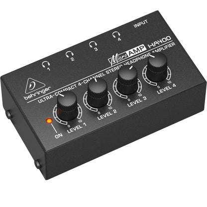 Behringer Headphone Amplifiers Behringer HA400 Ultra-Compact 4-Channel Headphone Amplifier