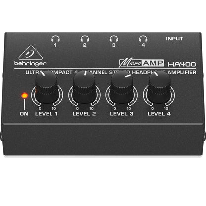 Behringer Headphone Amplifiers Behringer HA400 Ultra-Compact 4-Channel Headphone Amplifier