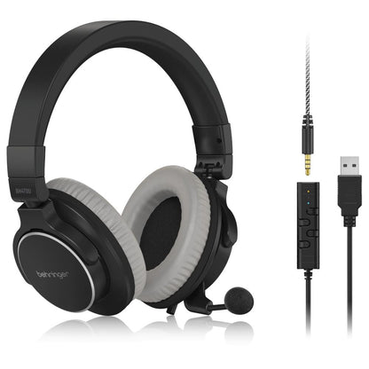 behringer headphones black behringer bh470u premium stereo headset with detachable microphone and usb cable   