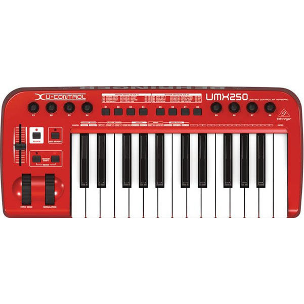 behringer midi keyboards behringer u-control umx250 midi keyboard controller