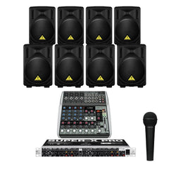 Behringer Restaurant Sound Systems Restaurant Sound System with 8xBehringer B 208D Wall Mount Loudspeakers ,Crossover, Mic & Mixer