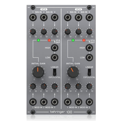 behringer synthesizers behringer 130 dual vca legendary analog dual vca module for eurorack synthesizer