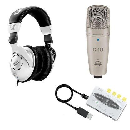 behringer usb microphones behringer bundle 2.0 c-1u usb microphone uca202 usb-audio interface with  hps3000 studio headphones