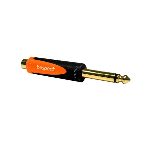 bespeco cables and connectors bespeco slad305 1/4inch mono jack male to rca female adapter