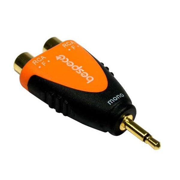 bespeco cables and connectors bespeco slad375 mono jack male plug to rca female socket - 2x