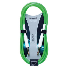 Bespeco Instrument Cables Green Bespeco DRAG300 3 Meter Instrument Cable