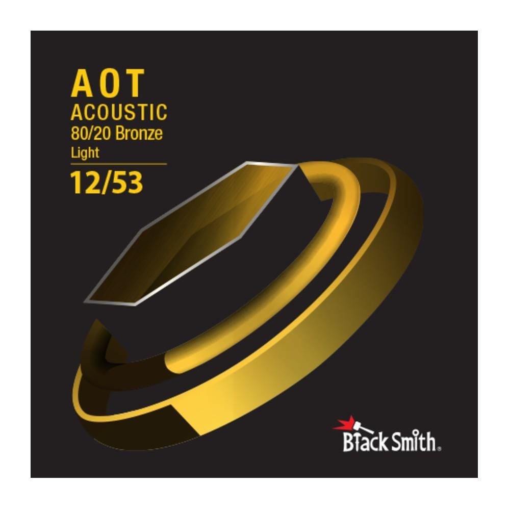 black smith acoustic guitar strings light - .012-.053 black smith nano coated 80 / 20 bronze acoustic guitar strings   #size_light---.012-.053
