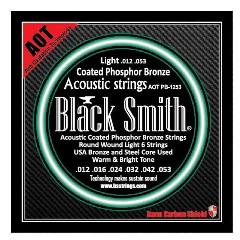 Black Smith Acoustic Guitar Strings Light - .012-.053 Black Smith Nano Coated Phosphor Bronze Acoustic Guitar Strings