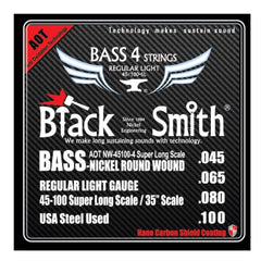 Black Smith Bass Guitar Strings Regular Light-SL - .045-.100 Black Smith Nano Coated Nickel Round Wound Bass Guitar Strings