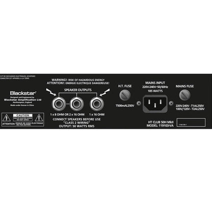 blackstar tube amplifiers blackstar ht club 50 mkii tube ampilfier - head
