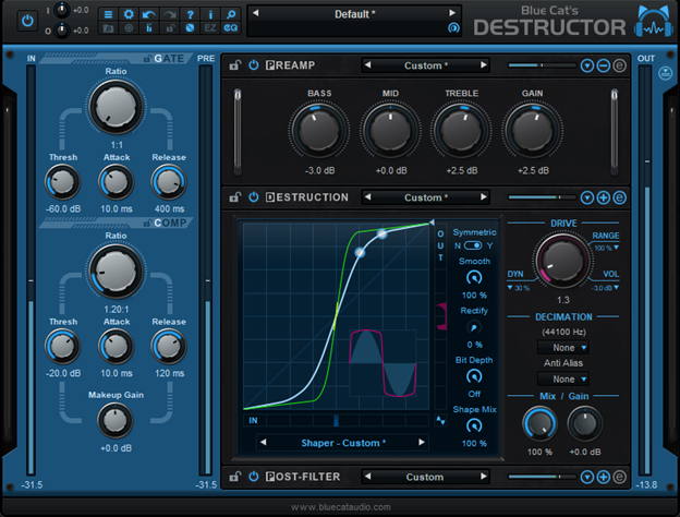 Blue Cat Audio Virtual Processors Blue Cat Destructor 2 Distortion Plugin