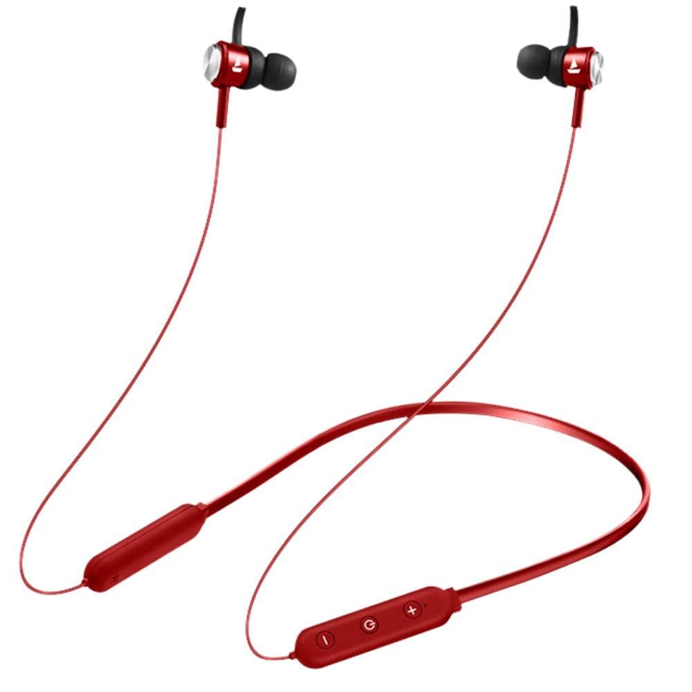 boat in-ear neckband headphones boat rockerz 275 v2 in ear neckband wireless bluetooth headphone   #color_red