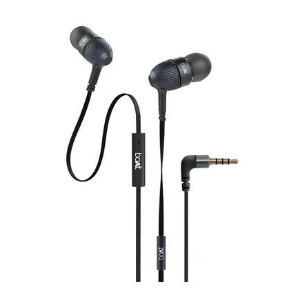 boAt In-Ear Wired Headphones Black boAt BassHeads 228 In Ear Wired Headphone With Mic