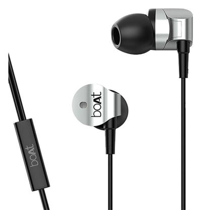 boat in-ear wired headphones boat bassheads 132 in ear wired headphone with mic- silver surfer