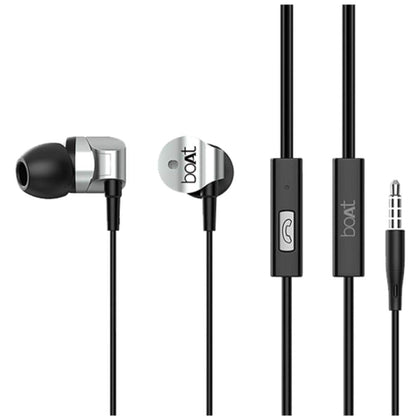 boat in-ear wired headphones boat bassheads 132 in ear wired headphone with mic- silver surfer