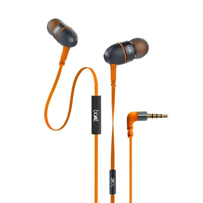boAt In-Ear Wired Headphones Dark Orange boAt BassHeads 228 In Ear Wired Headphone With Mic