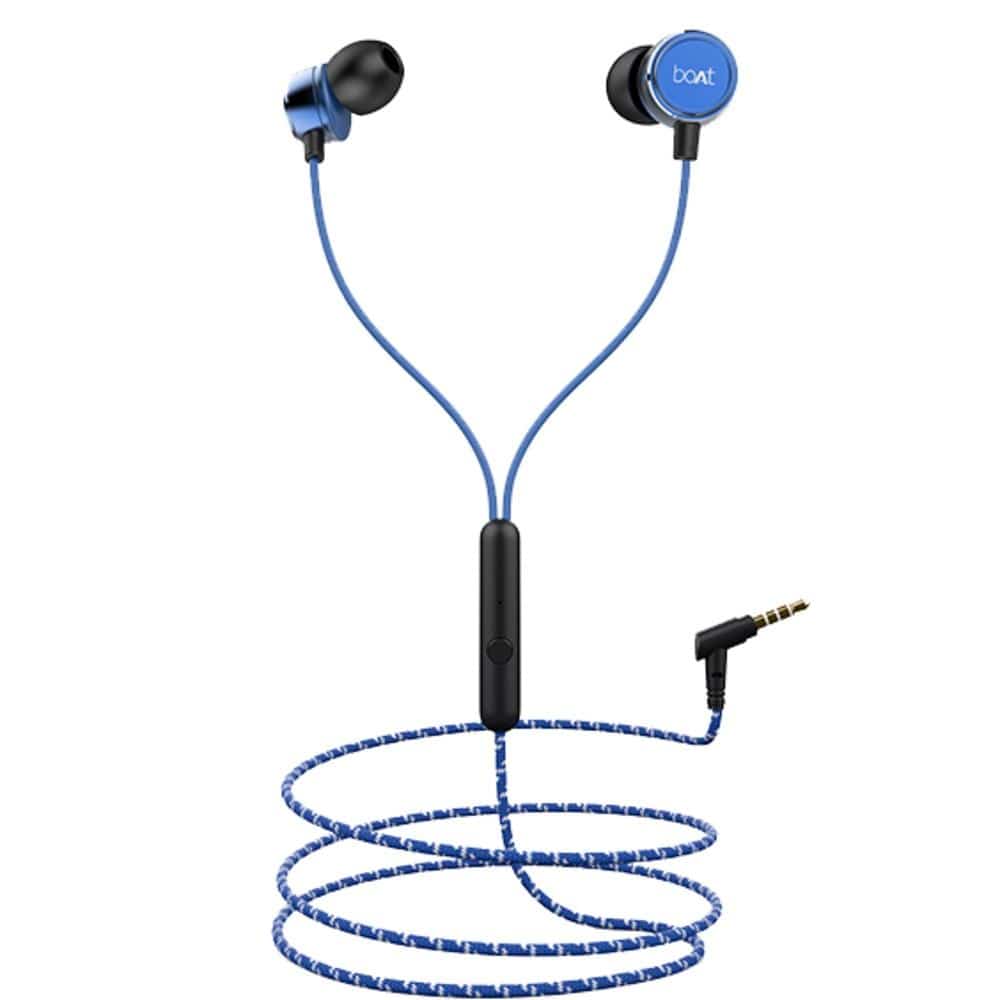 boAt In-Ear Wired Headphones Jazzy Blue boAt BassHeads 172 In Ear Wired Headphone With Mic