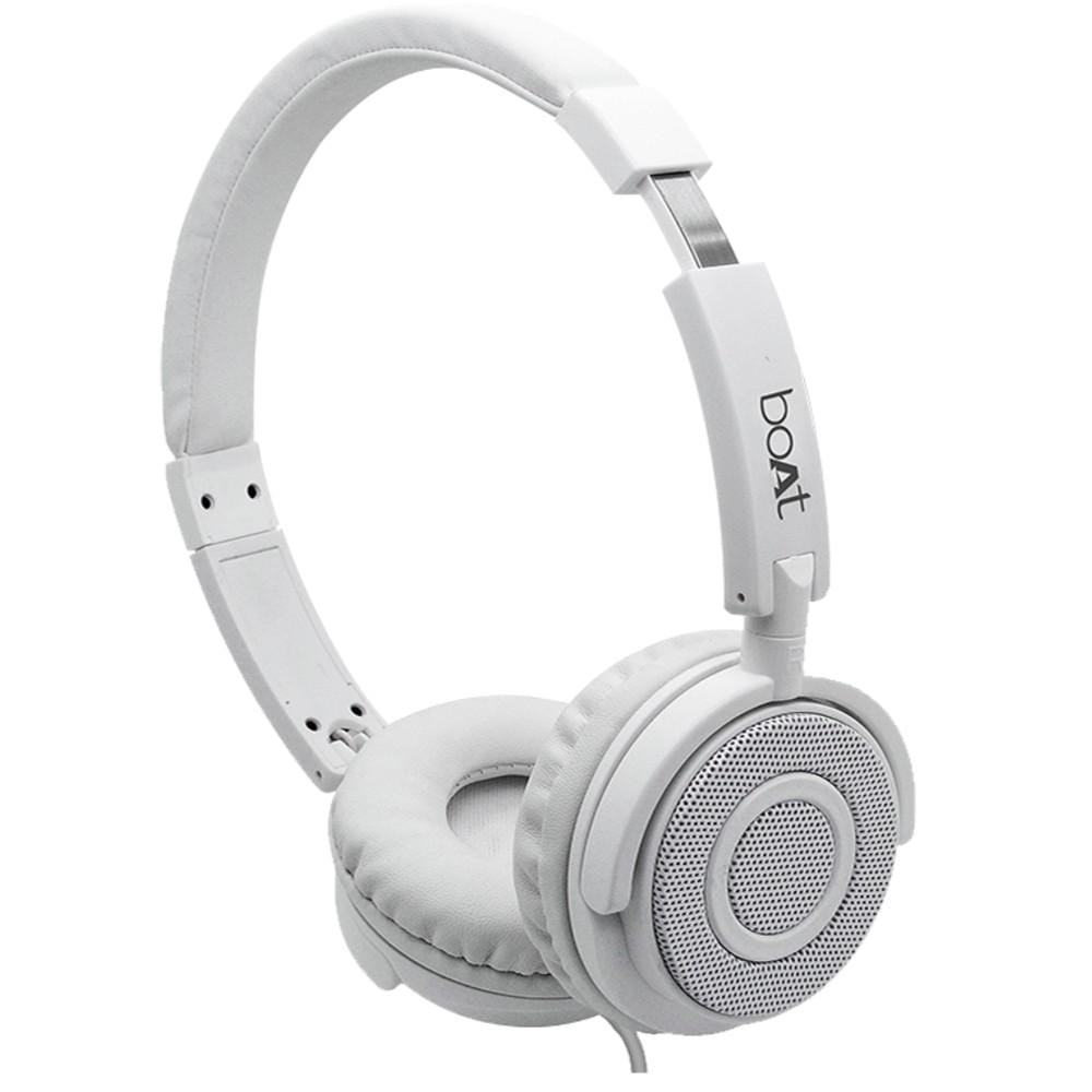 boAt On-Ear Wired Headphones Pearl White boAt BassHeads 900 On Ear Wired Headphone