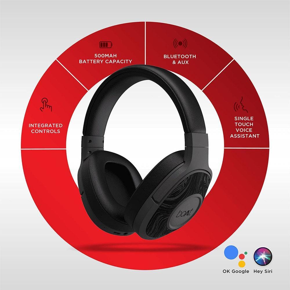 boAt On-Ear Wireless Headphones boAt Rockerz 550 On-Ear Wireless Headphones Headphones