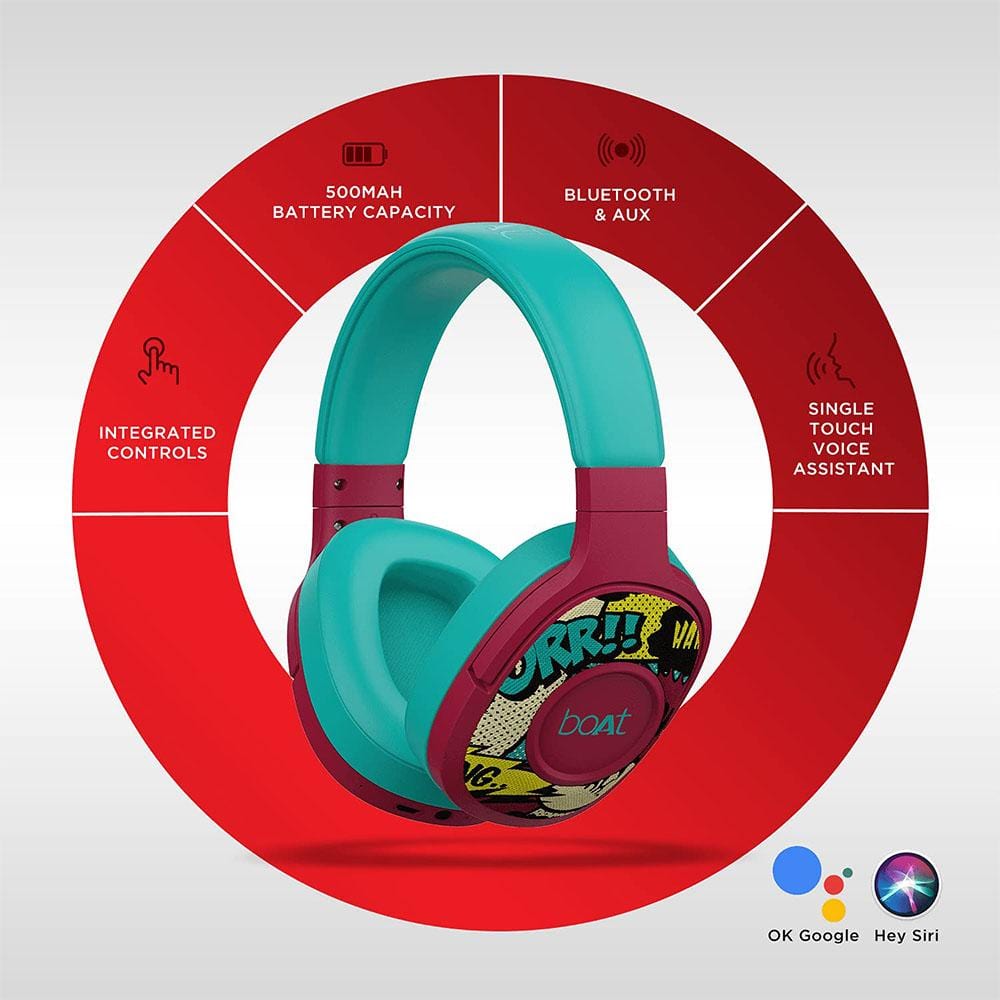 boAt On-Ear Wireless Headphones boAt Rockerz 550 On-Ear Wireless Headphones Headphones