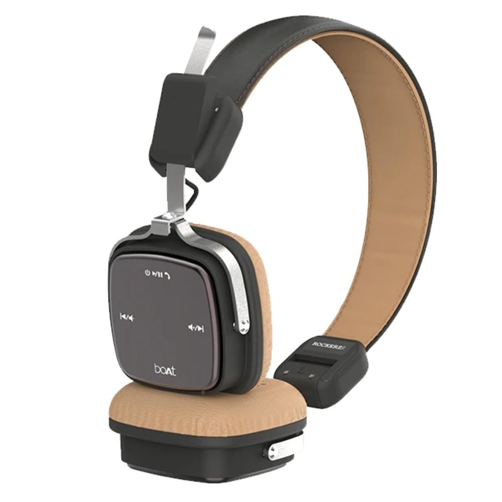 boat on-ear wireless headphones brown boat rockerz 610 wireless bluetooth headphone   