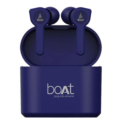boat true wireless in-ear headphones dark blue boat airdopes 408 truly wireless earbuds   