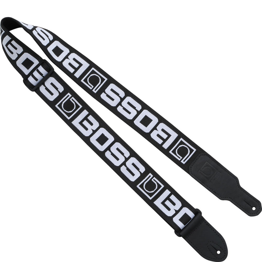 Boss Guitar Straps Black with White Boss BSM-20 Instrument Strap #color_black-with-white