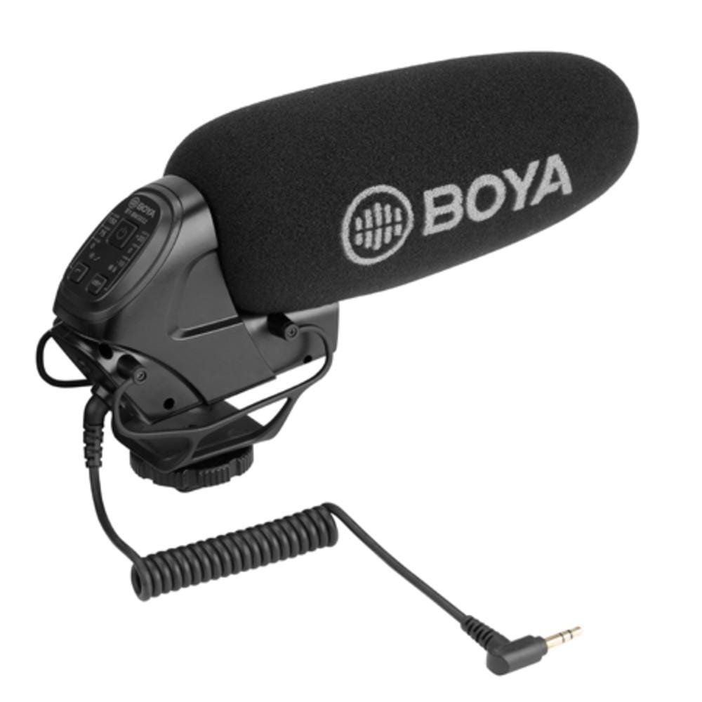 boya condenser microphones boya by-bm3032 directional on-camera super-cardioid shotgun condenser microphone - open box