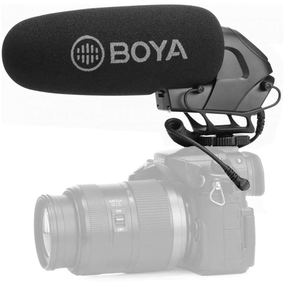 boya condenser microphones boya by-bm3032 directional on-camera super-cardioid shotgun condenser microphone - open box
