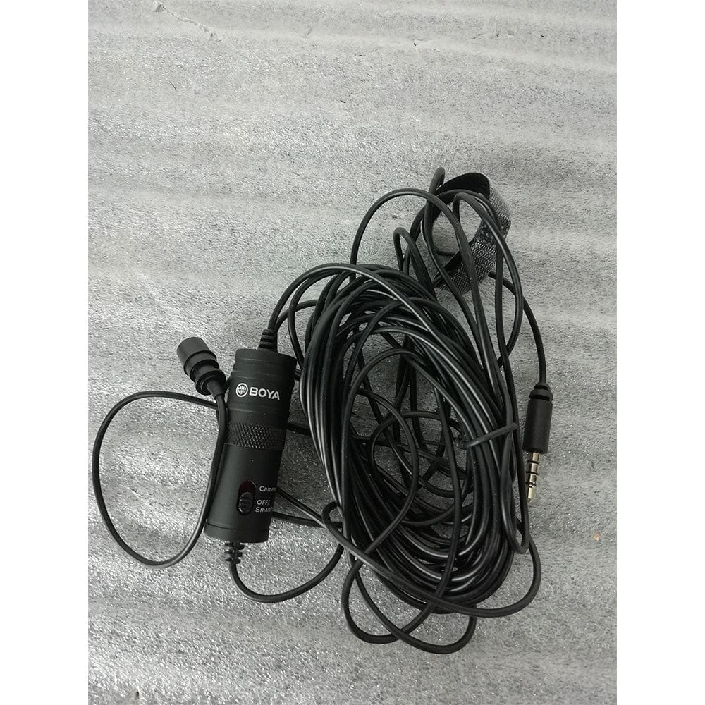 boya lavalier microphones 202101795586 boya bym1 omnidirectional level condenser microphone - black - open box b stock 
