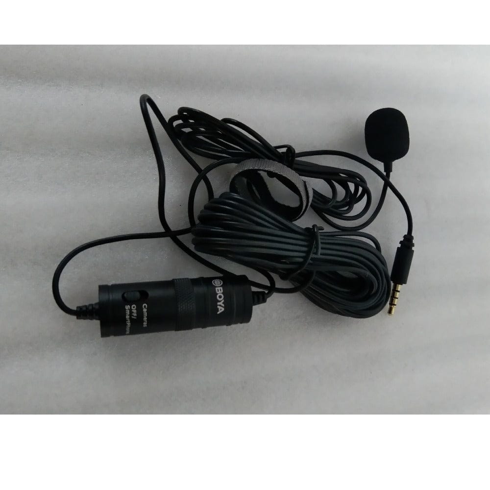 boya lavalier microphones 202101874998 boya bym1 omnidirectional level condenser microphone - black - open box b stock 