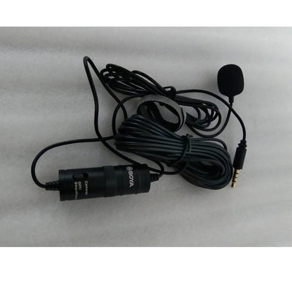 boya lavalier microphones 202101874998 boya bym1 omnidirectional level condenser microphone - black - open box b stock 