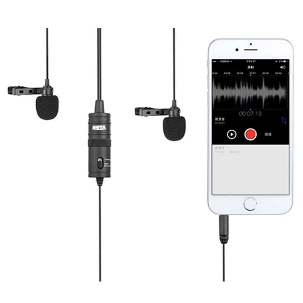 boya lavalier microphones boya by-m1dm dual omni-directional lavalier condenser microphone