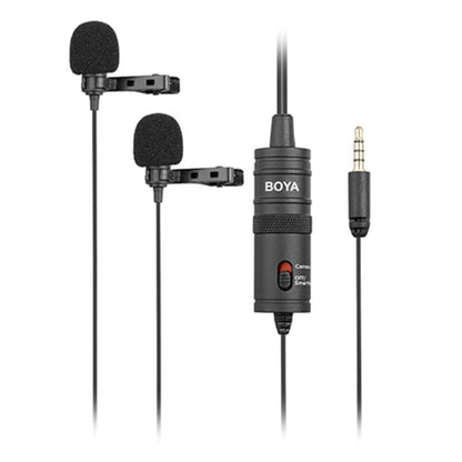 boya lavalier microphones boya by-m1dm dual omni-directional lavalier condenser microphone - open box